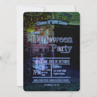 Invitation de la fête d'Halloween dans l'allée de