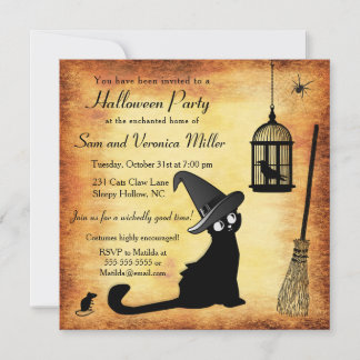 Invitation de la fête d'Halloween de sorcière