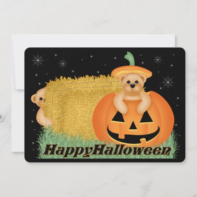 Invitation de la fête d'Halloween de Teddy Bear Ki (Devant)