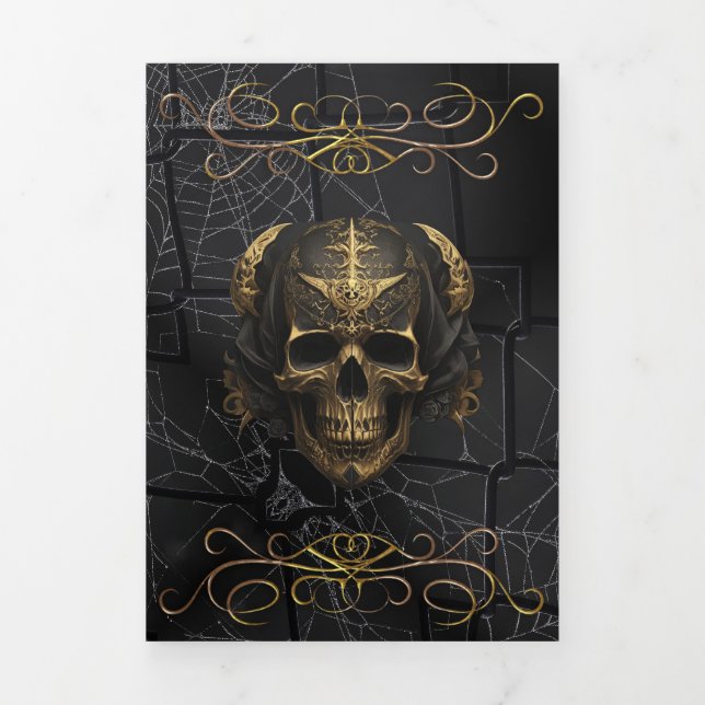 Invitation de la fête d'Halloween du crâne et de l (Page de couverture)