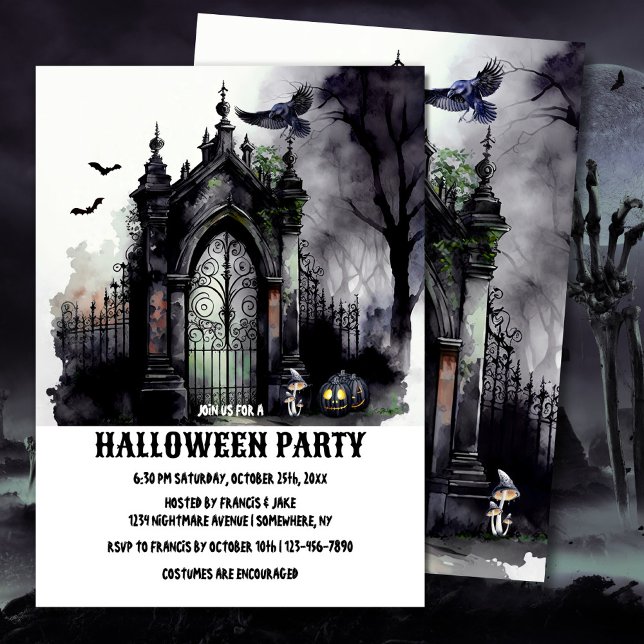 Invitation de la fête d'Halloween éffrayante (Créateur téléchargé)