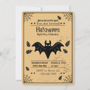 Invitation de la fête d'Halloween éffrayante chauv