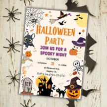 Invitation de la fête d'Halloween Enfants Éffrayan