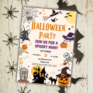 Invitation de la fête d'Halloween Enfants Éffrayan