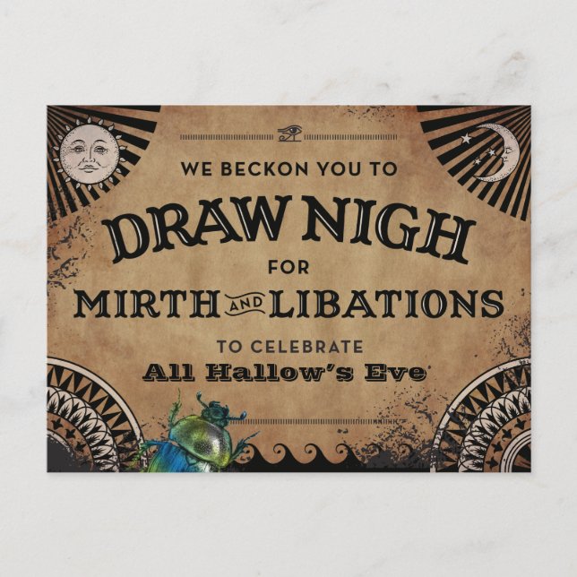 Invitation de la fête d'Halloween | Esthétique égy (Devant)