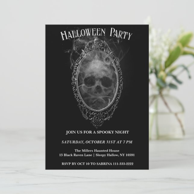 Invitation de la fête d'Halloween Ghosts Mirror (Debout devant)