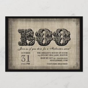 Invitation de la fête d'Halloween gothique BOO éff