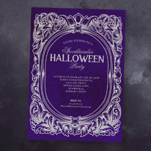 Invitation de la fête d'Halloween gothique violet
