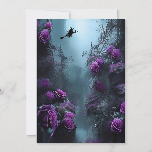 Invitation de la fête d'Halloween Jardin éffrayant (Devant)