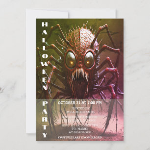 Invitation de la fête d'Halloween Monster Rouge