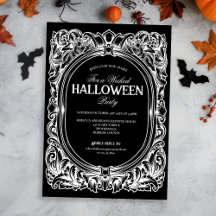 Invitation de la fête d'Halloween noir gothique