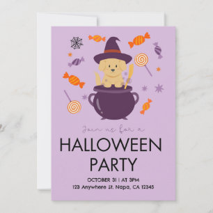 Invitation de la fête d'Halloween Orange et Lilac