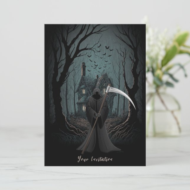 Invitation de la fête d'Halloween sombre et sinist (Debout devant)