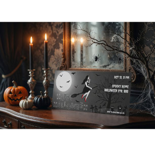 Invitation de la fête d'Halloween sorcière éffraya
