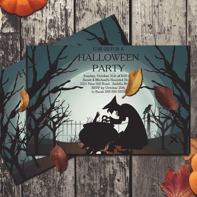 Invitation de la fête d'Halloween sorcière Éffraya (Créateur téléchargé)