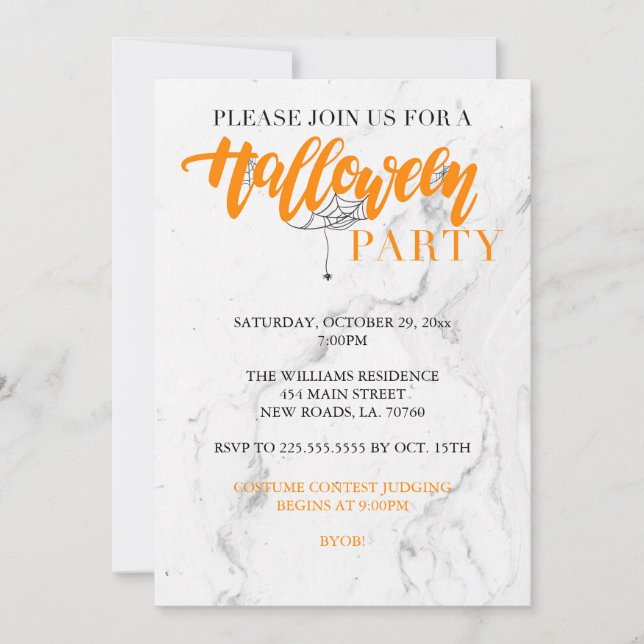 Invitation de la fête d'Halloween Spider (Devant)