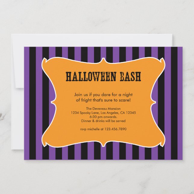 Invitation de la fête d'Halloween triée (Devant)