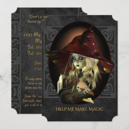 Invitation de la fête d'Halloween triste sorcière