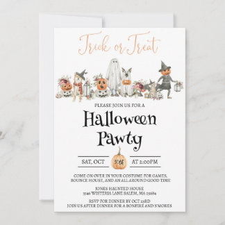 Invitation de la fête d'Halloween, une paille pour