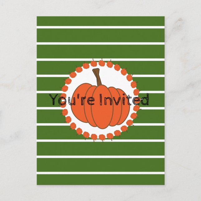 Invitation de la fête d'Halloween verte (Devant)