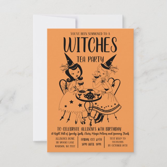Invitation de la fête d'Halloween vintage (Devant)