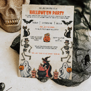 Invitation de la fête d'Halloween vintage Nostalgi