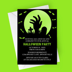 Invitation de la fête d'Halloween Zombie