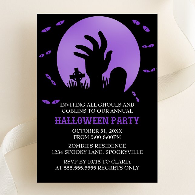 Invitation de la fête d'Halloween Zombie (Créateur téléchargé)