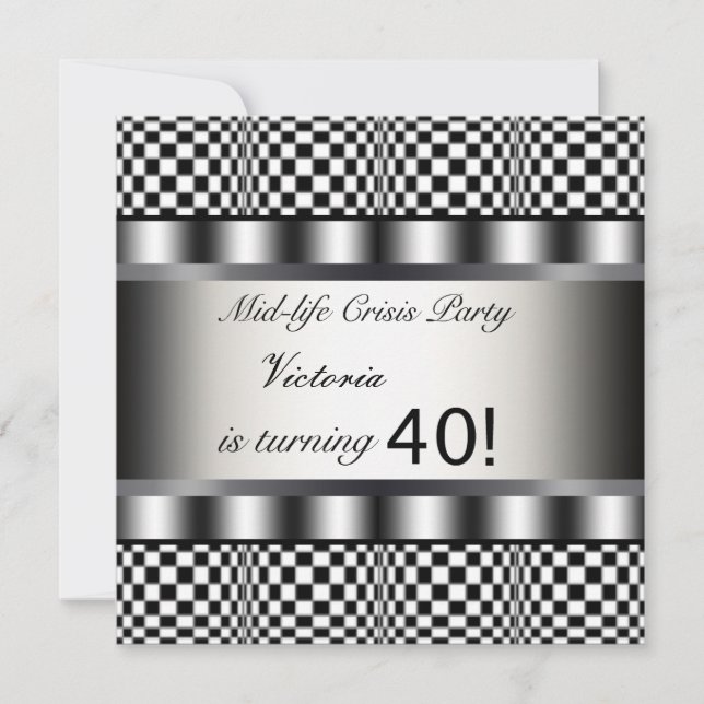Invitation de la fête du 40e anniversaire noire (Devant)