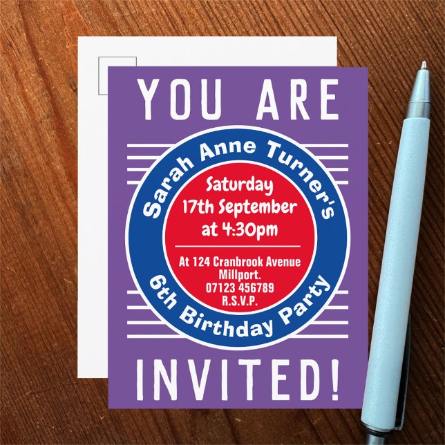 Invitation de la fête du 6e anniversaire de l'enfa (Créateur téléchargé)