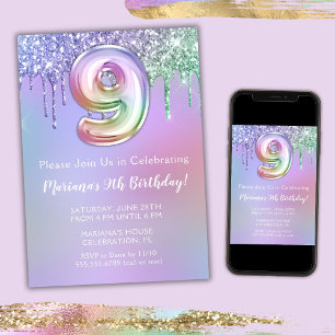 Invitation de la fête du 9e anniversaire Parties s