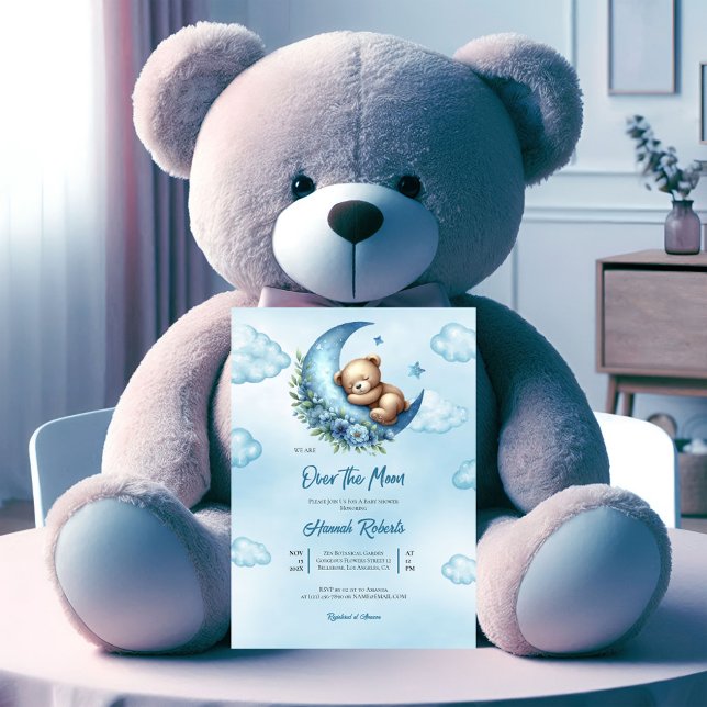 Invitation de la fête du Baby shower de la Lune (Créateur téléchargé)