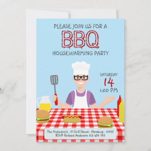 Invitation de la fête du barbecue sur le réchauffe