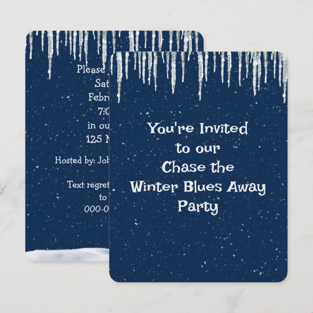Invitation de la fête du blues d'hiver (Devant / Derrière)