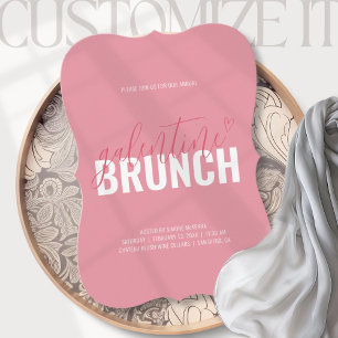 Invitation de la fête du Brunch de Valentin rose e