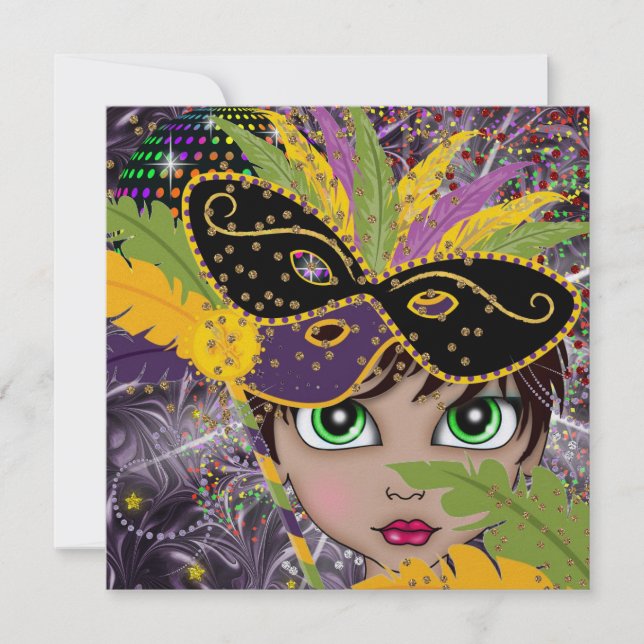 Invitation de la Fête du costume Mardi Gras par SR (Devant)