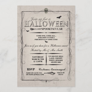 Invitation de la fête du crâne d'Halloween gothiqu
