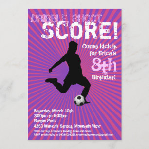 Invitation de la Fête du Football - Fille, rose et