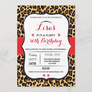 Invitation de la fête du Leopard 30e 40e 50e 60e a