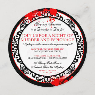 Invitation de la fête du mystère du meurtre d'Hall