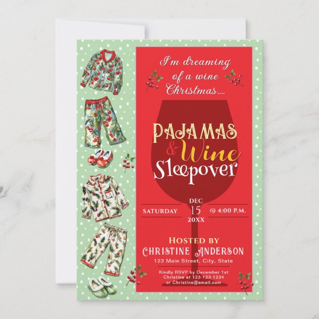 Invitation de la fête du pyjama et des crêpes (Devant)