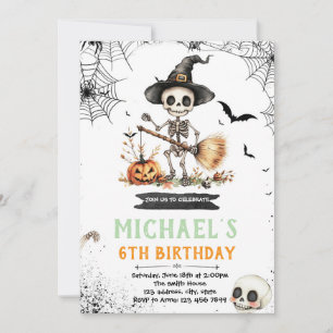 Invitation de la fête du squelette d'Halloween