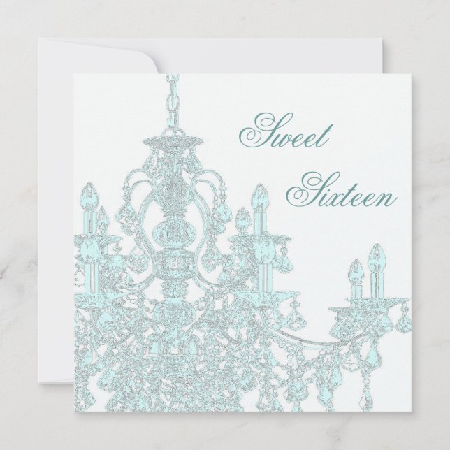 Invitation de la fête du Sweet sixteen du lustre t (Devant)