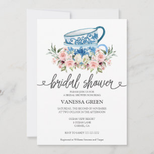 Invitation de la fête du thé douche nuptiale
