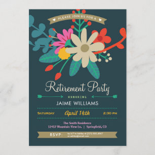 Invitation de la fête florale de retraite
