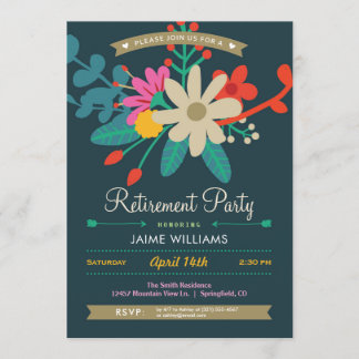 Invitation de la fête florale de retraite