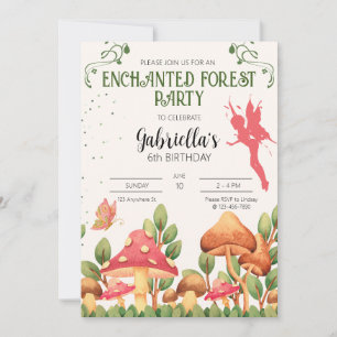 Invitation de la fête forestière enchantée