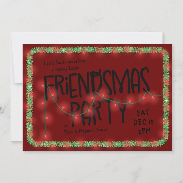 Invitation de la fête Friendsmas | Vacances et Gar (Devant)