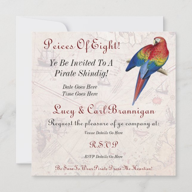 Invitation de la fête pirate (Devant)