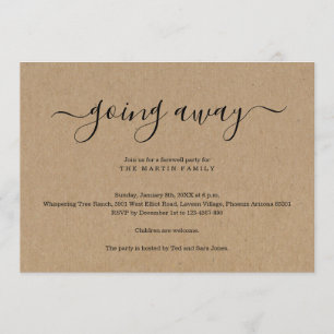 Invitation de la fête   Rustique Kraft